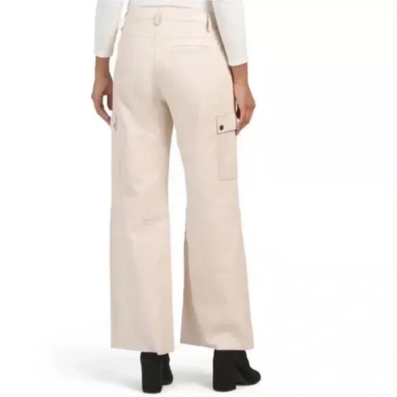 Bod & Christensen Patricia Leather Pants - cream - Sz 6 - Picture 1 of 10
